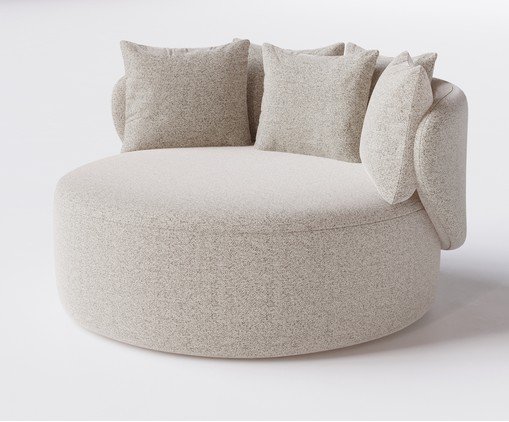 Chaise Luna com Puff Bege image number 5