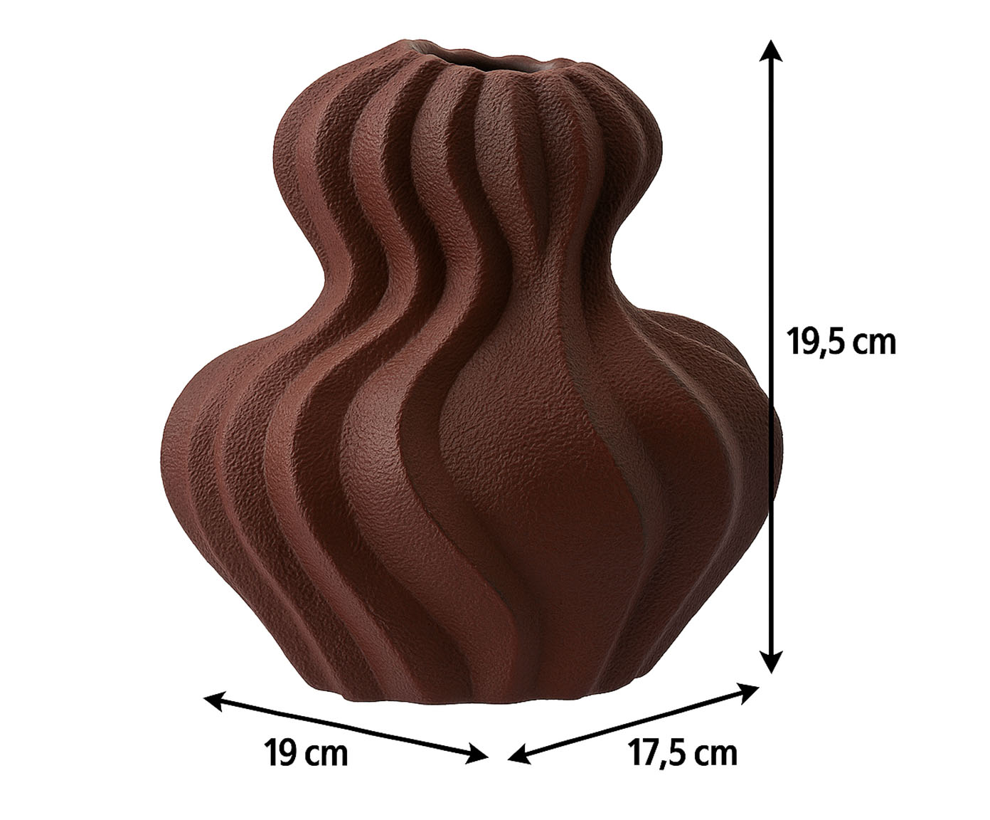 Vaso Cer&ecirc;mico Ondas marrom image number 4