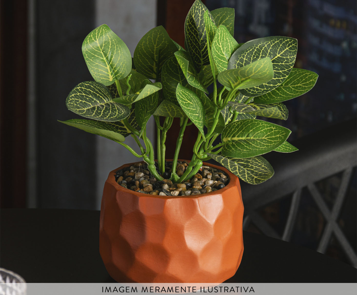 Cachepot com Planta Artificial Prisma Marrom image number 1