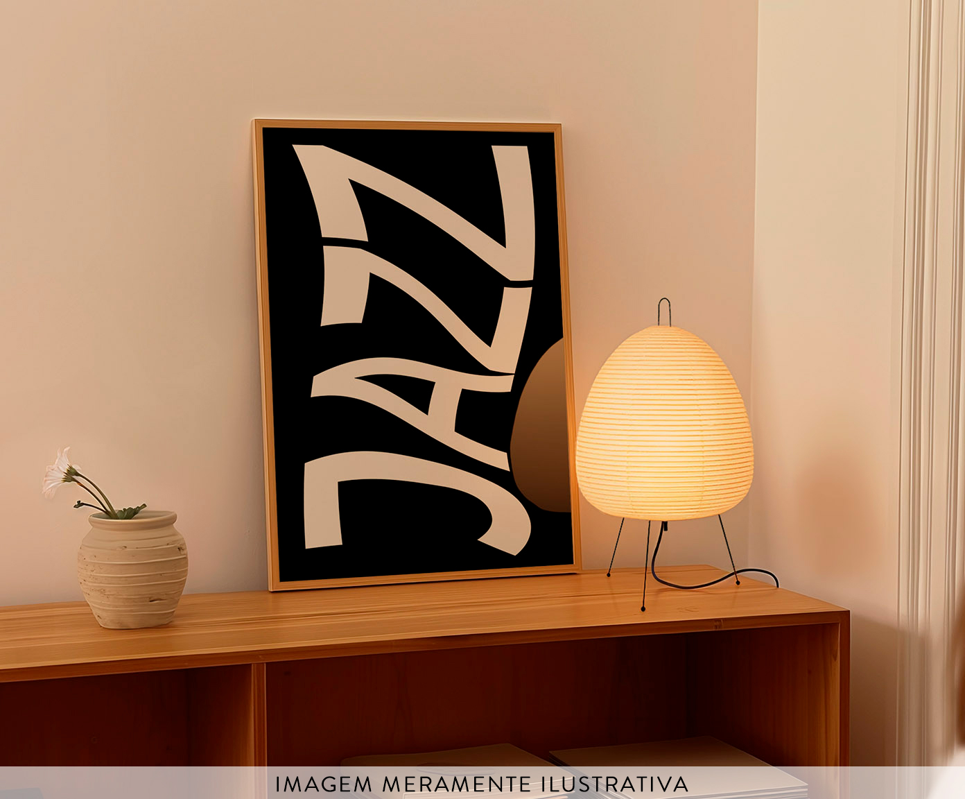 Quadro Jazz com Moldura Marrom image number 1