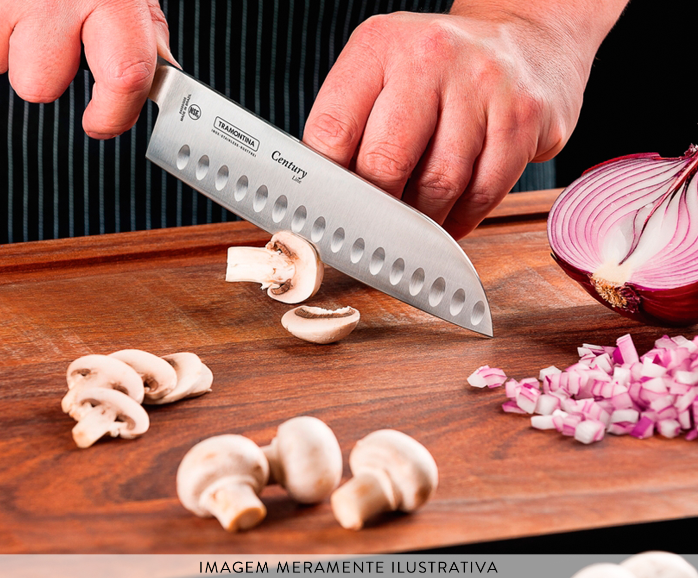Faca Santoku em Inox Agile - Preta - image 1