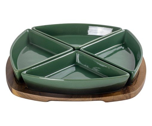 Jogo de Petisqueiras com Bandeja P&eacute;tala Degrad&ecirc; Verde image number 0