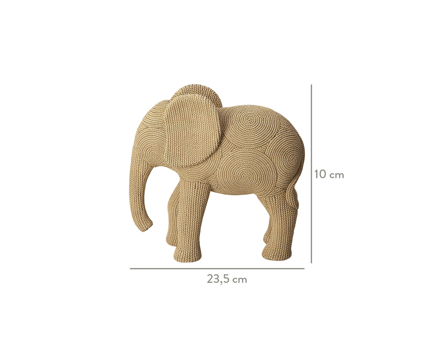 Adorno em Poliresina Elefante Bege image number 2