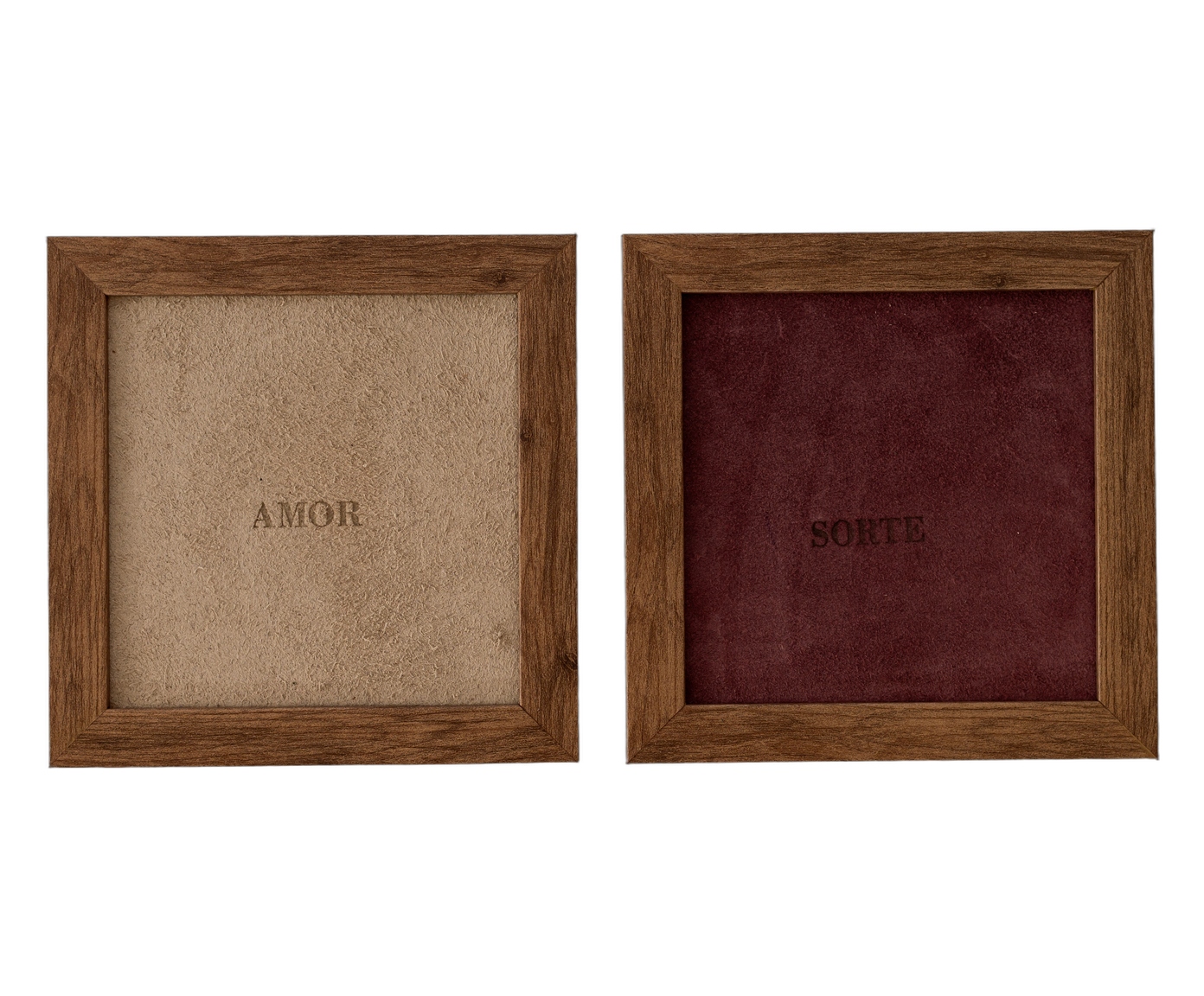 Jogo de Quadros "Amor e Sorte" Off-White e Vinho - image 0