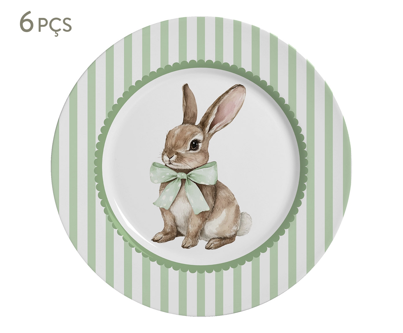 Jogo de Pratos de Sobremesa La&ccedil;os de P&aacute;scoa Verde - image 0