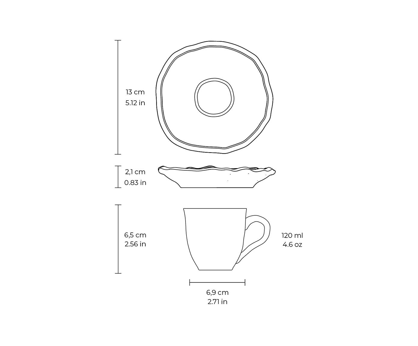 Jogo de X&iacute;cara para Caf&eacute; Org&acirc;nico Eco Stone Basalto Azul image number 3