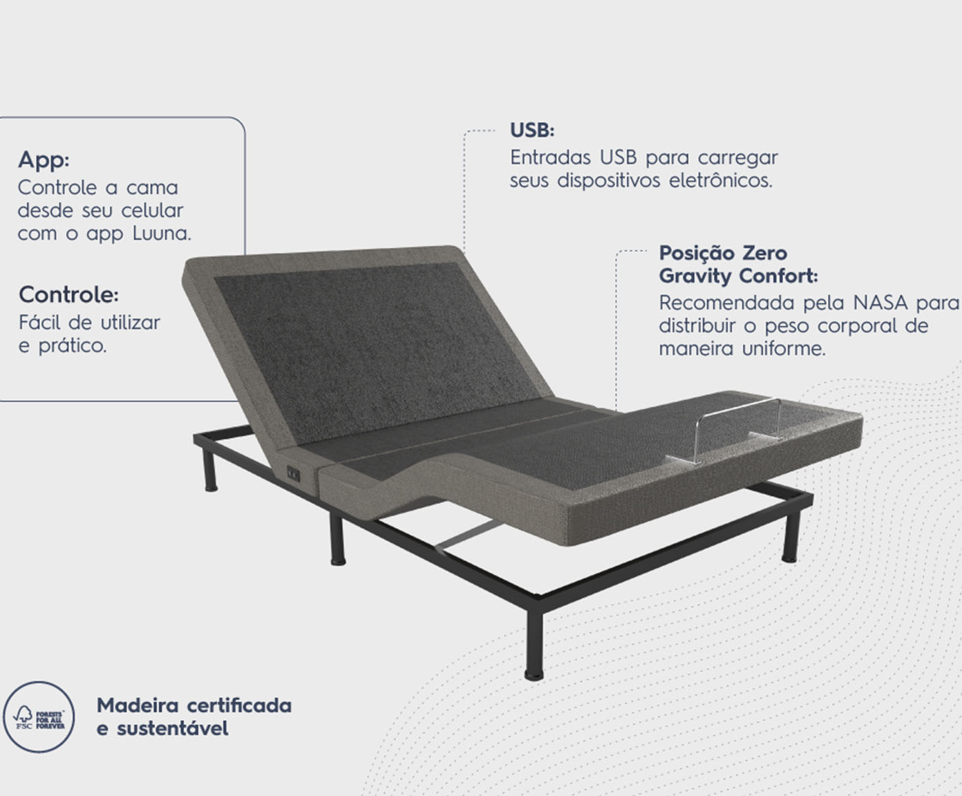 Cama Articulada Luuna Rise - Casal image number 1