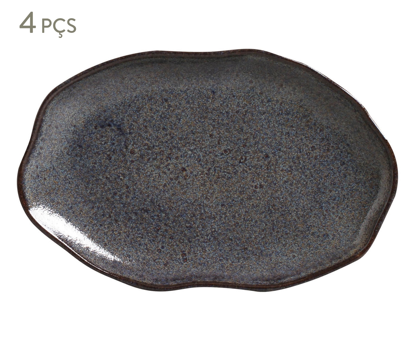 Jogo de Travessas Oval Rasa M&eacute;dia Bio Titanium Azul Escuro - image 0