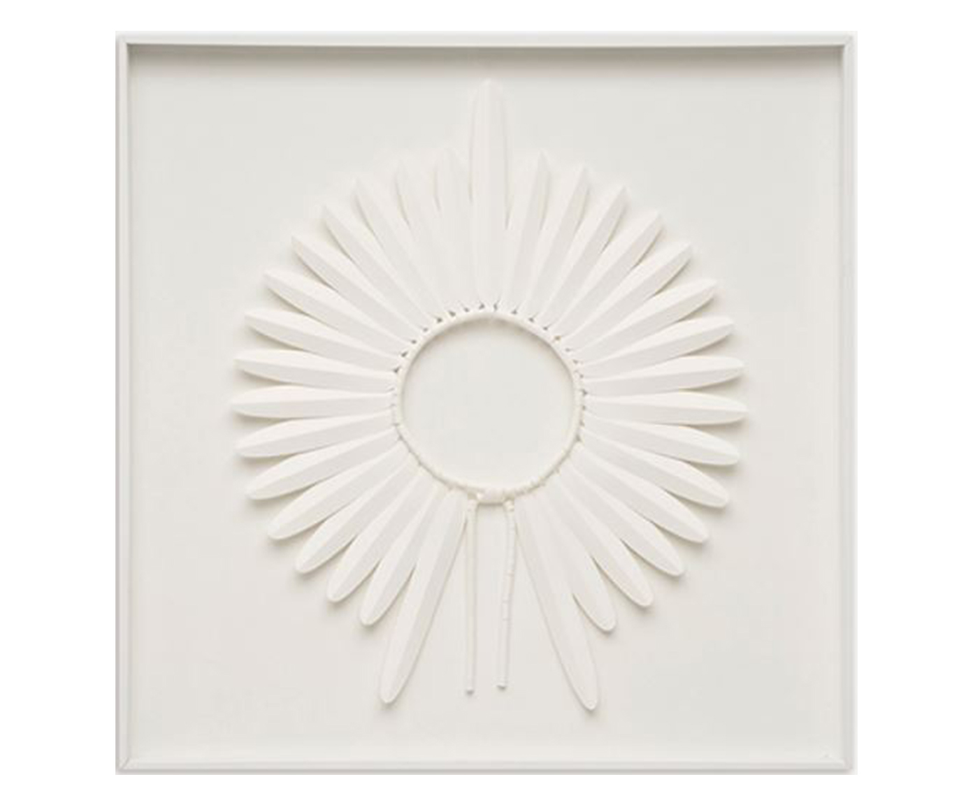 Quadro com Vidro Cocar Branco - 82x82cm image number 0