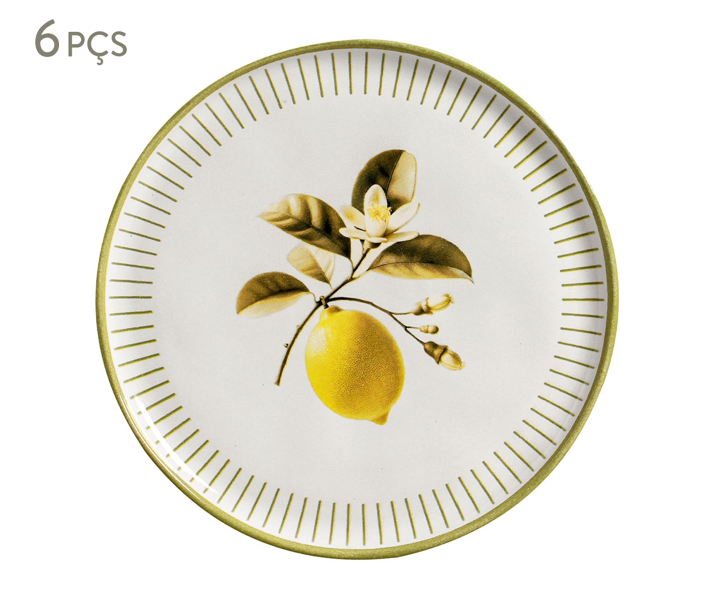 Jogo de Pratos Raso Bio Lemon Frutas - image 0