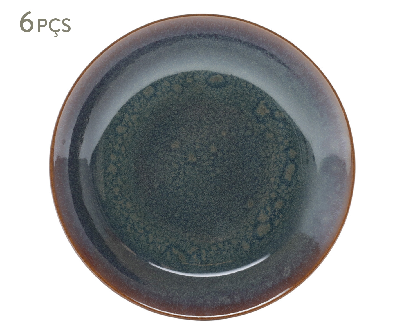Jogo de Pratos Fundos em Porcelana Reactive Glaze image number 0