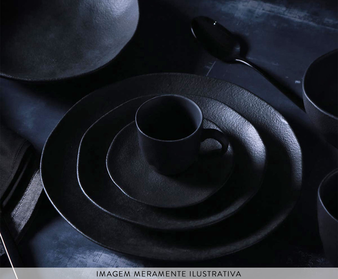 Jogo de Pratos Fundo Org&acirc;nico Carbon Abstrato image number 2