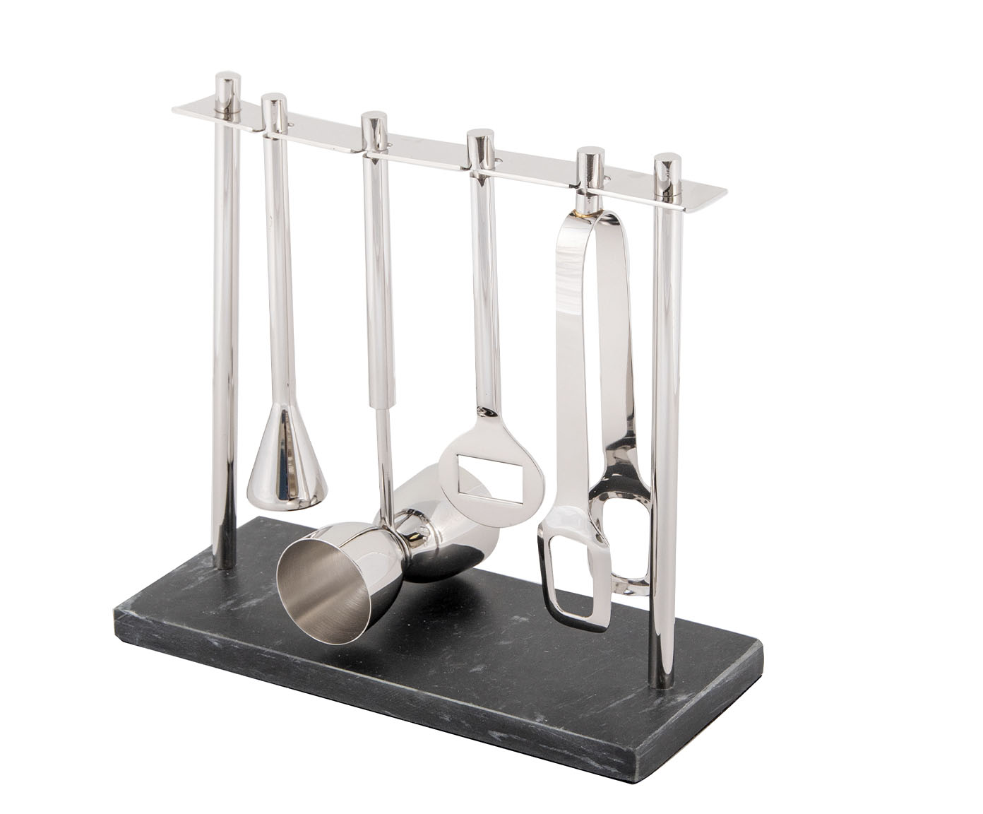 Jogo para Bar em Inox com Base Madeira II - Prateado image number 4