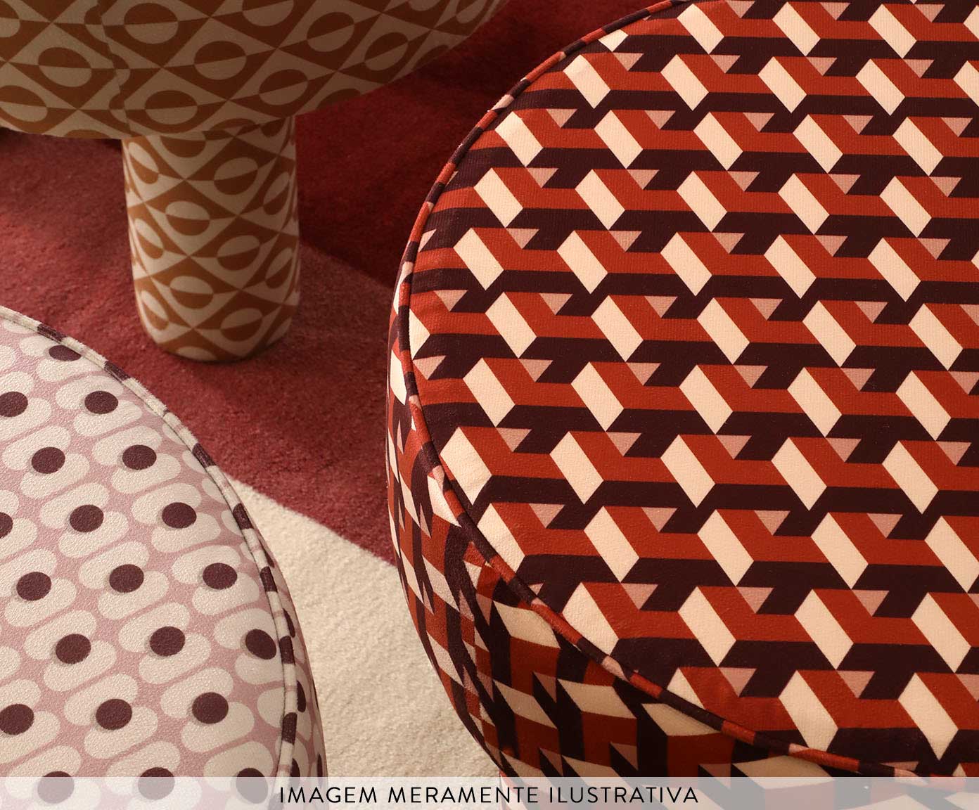 Puff Redondo Bold Duo Mostarda image number 6