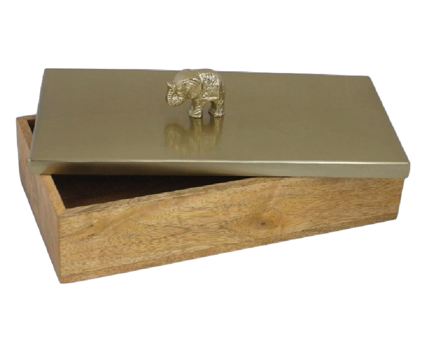Porta-Objetos Decorativo Storis Dourado e Marrom image number 1