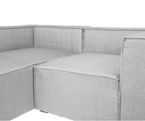 Sof&aacute; 2 M&oacute;dulos Chaise Mensa Cinza Claro image number 4