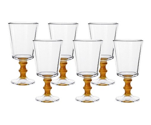 Jogo de Ta&ccedil;as para Vinho Bamboo Amarelo image number 1