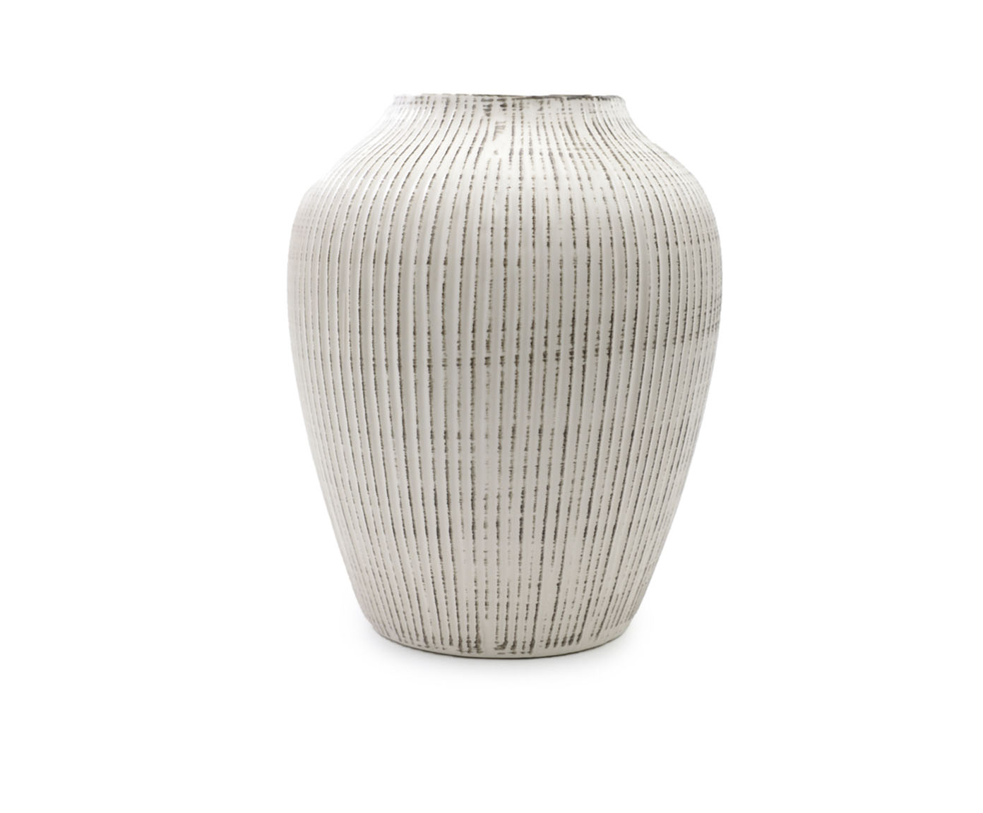 Vaso em Cer&acirc;mica com Textura Listra II Off White image number 1