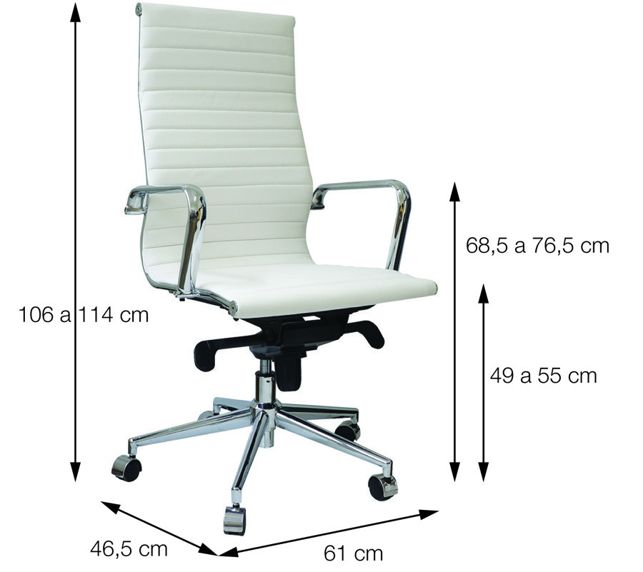 Cadeira com Rod&iacute;zios Alta Office Eames Esteirinha Cinza image number 3