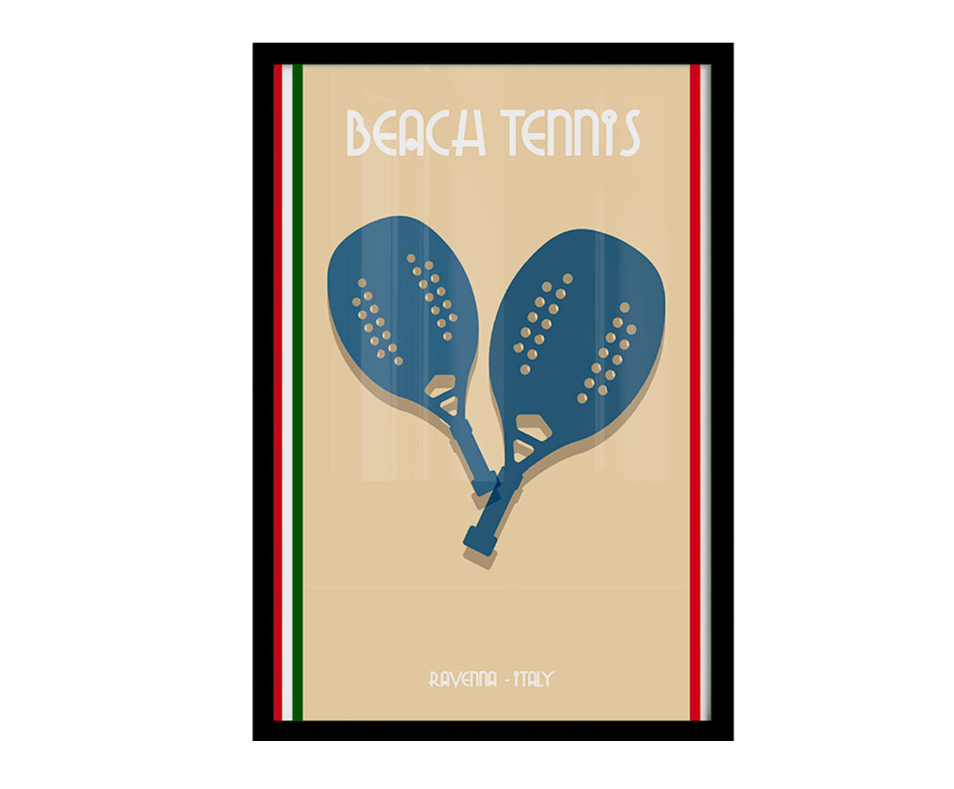 Quadro Beach Tennis Ravenna com Moldura Preta image number 0