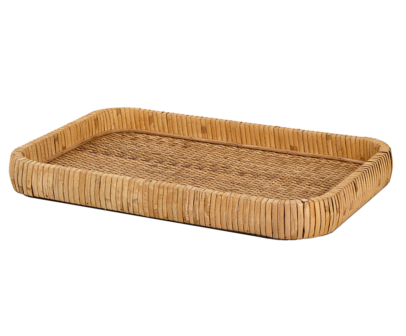 Bandeja Decorativa Menor em Fibra Natural Escura image number 0