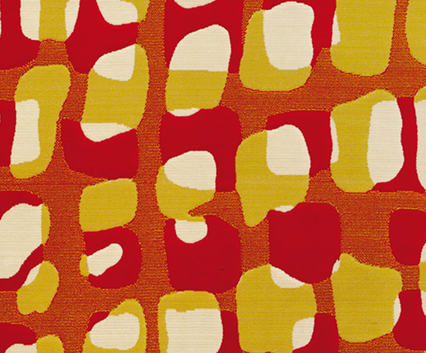 Tapete Caribe Corais Vermelho, Amarelo e Bege - image 1