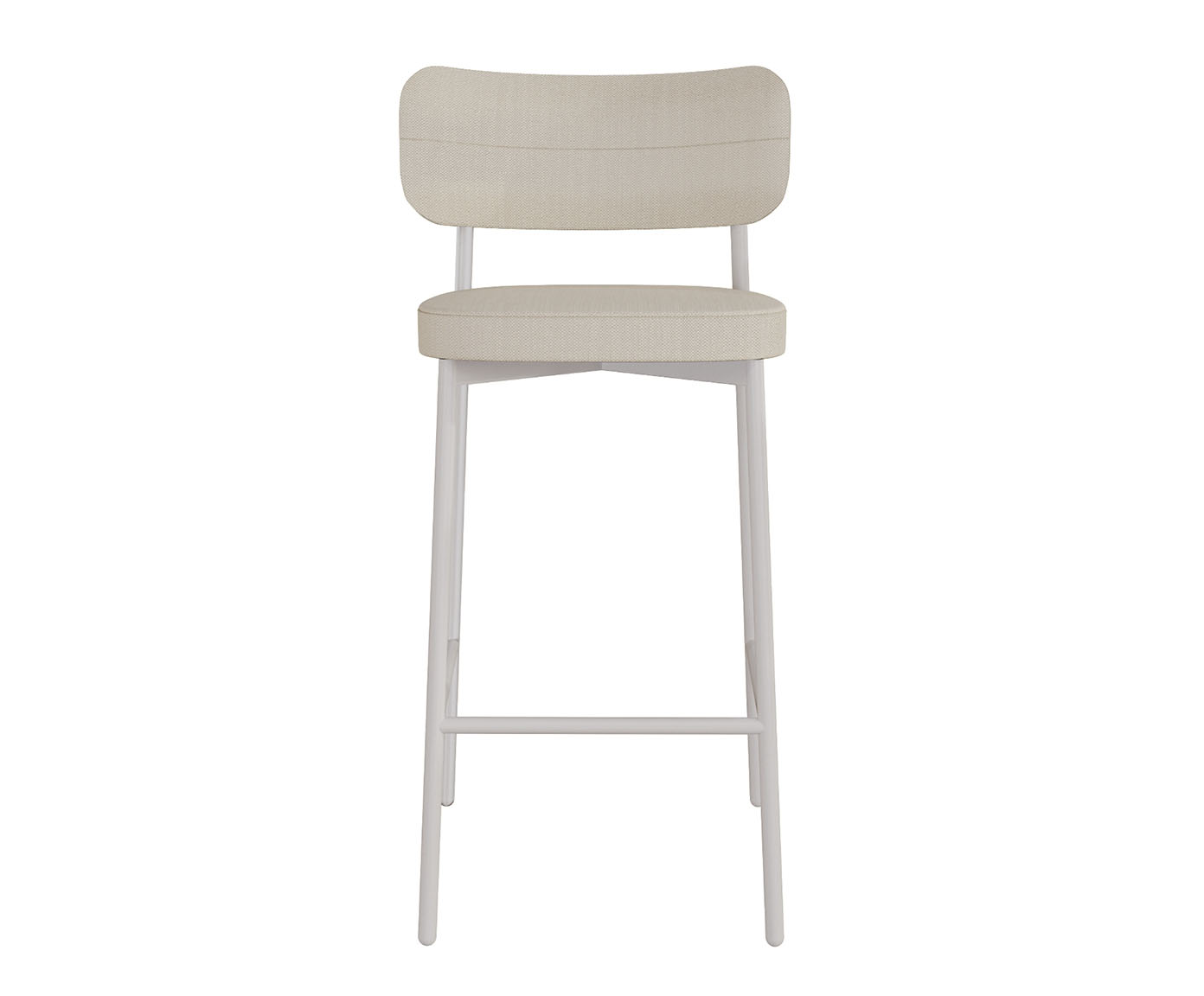 Banqueta Alloa Fixa com P&eacute;s Areia e Branco - image 0