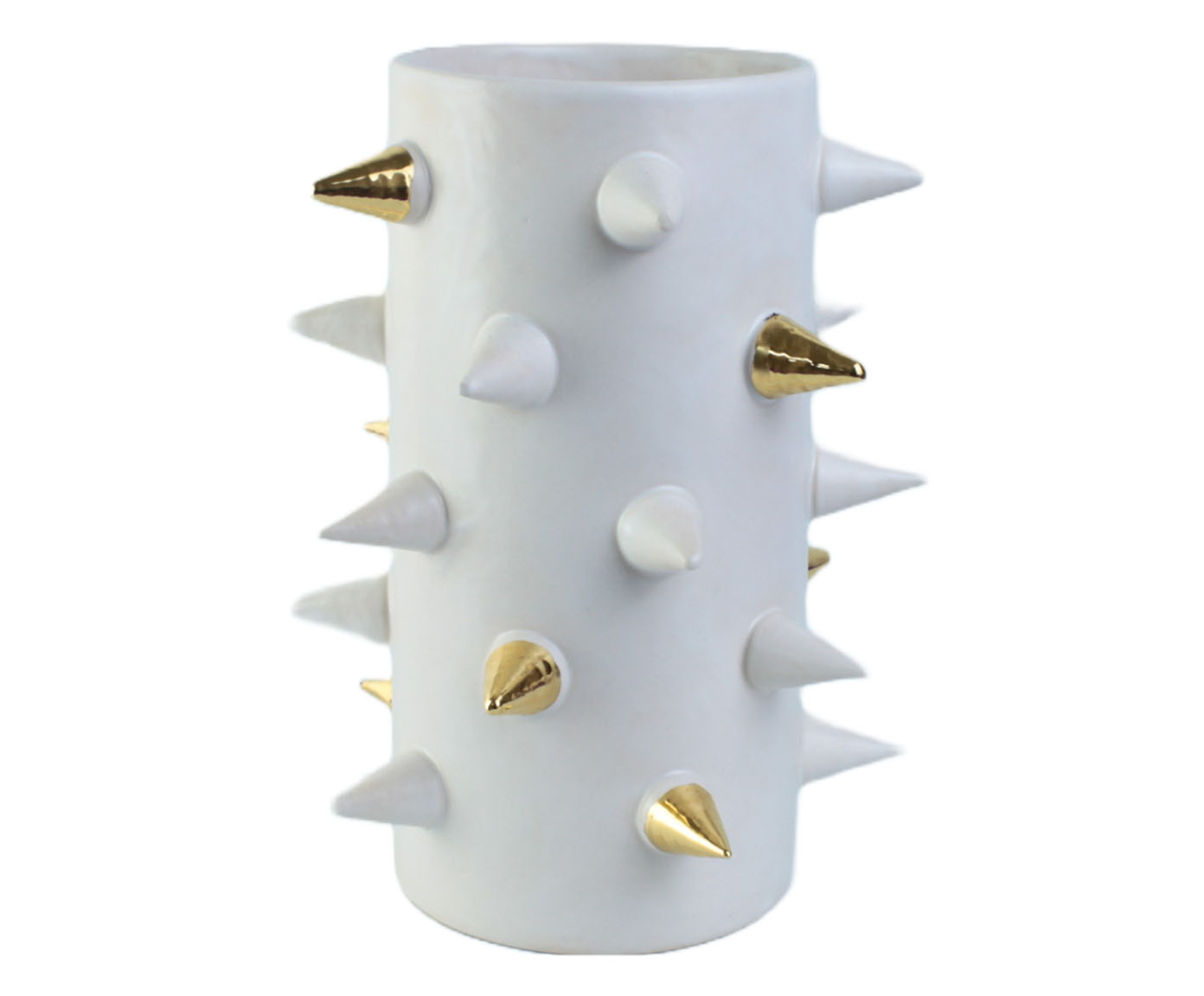 Vaso Alexia Branco com Ouro image number 0