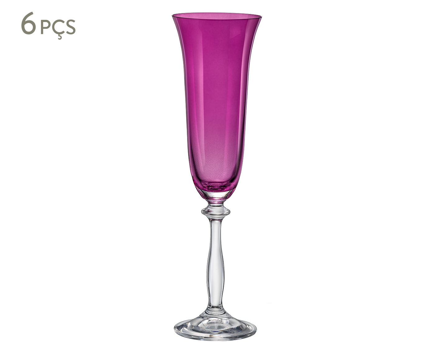 Jogo de Ta&ccedil;as para Champagne em Cristal Angela Roxo - image 0
