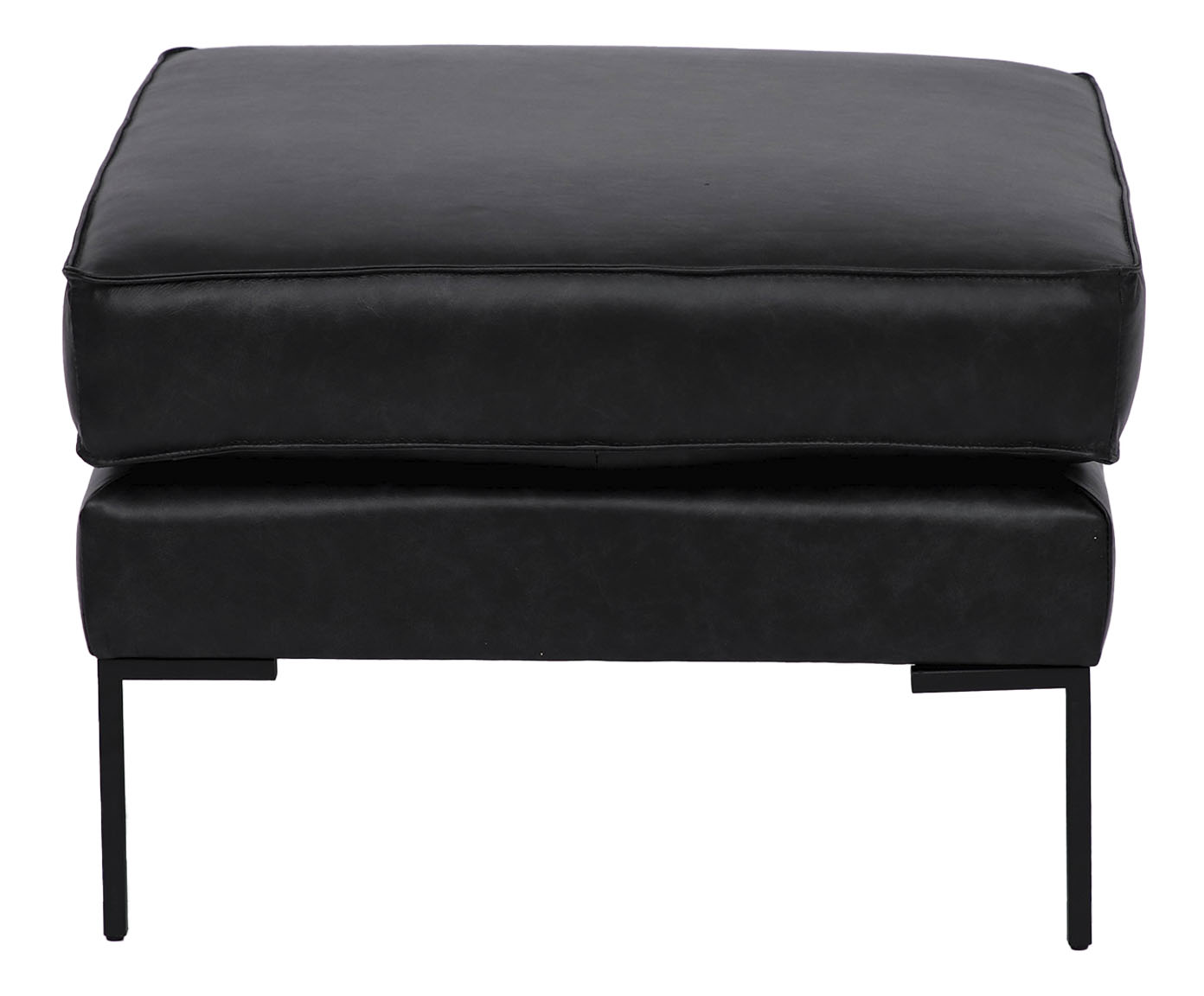 Puff em Couro Ettore - Preto image number 0