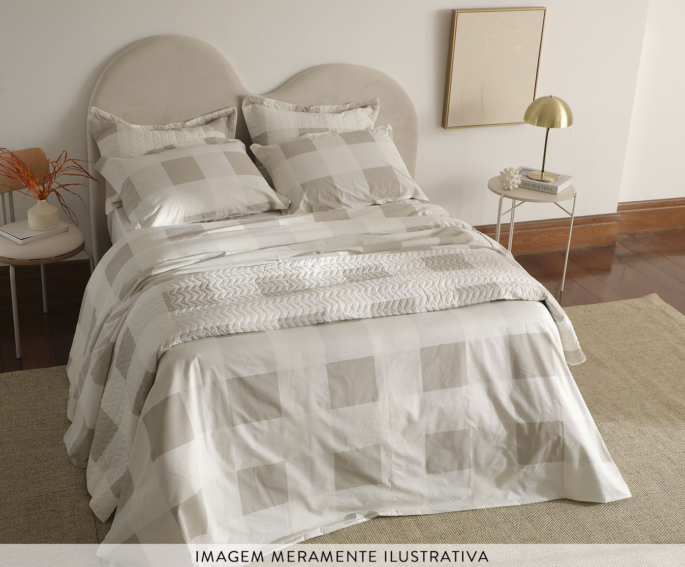 Duvet Maxi Vichy Cinza image number 1