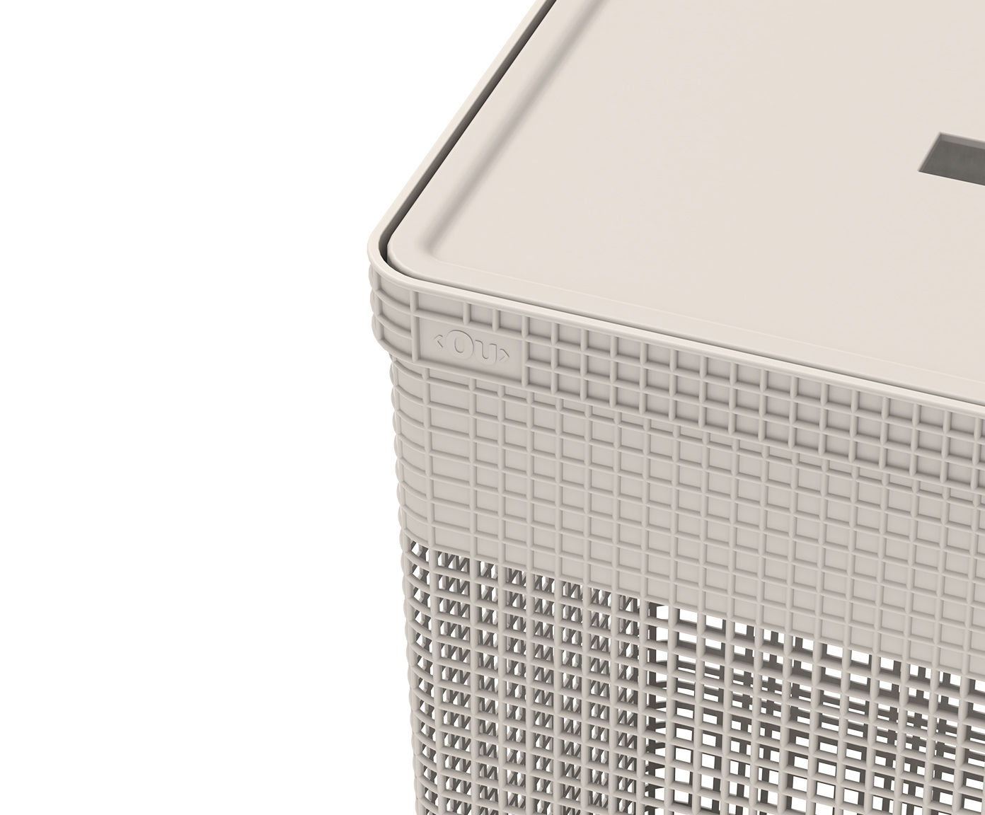 Cesto de Roupas com Tampa Grid Creme image number 3