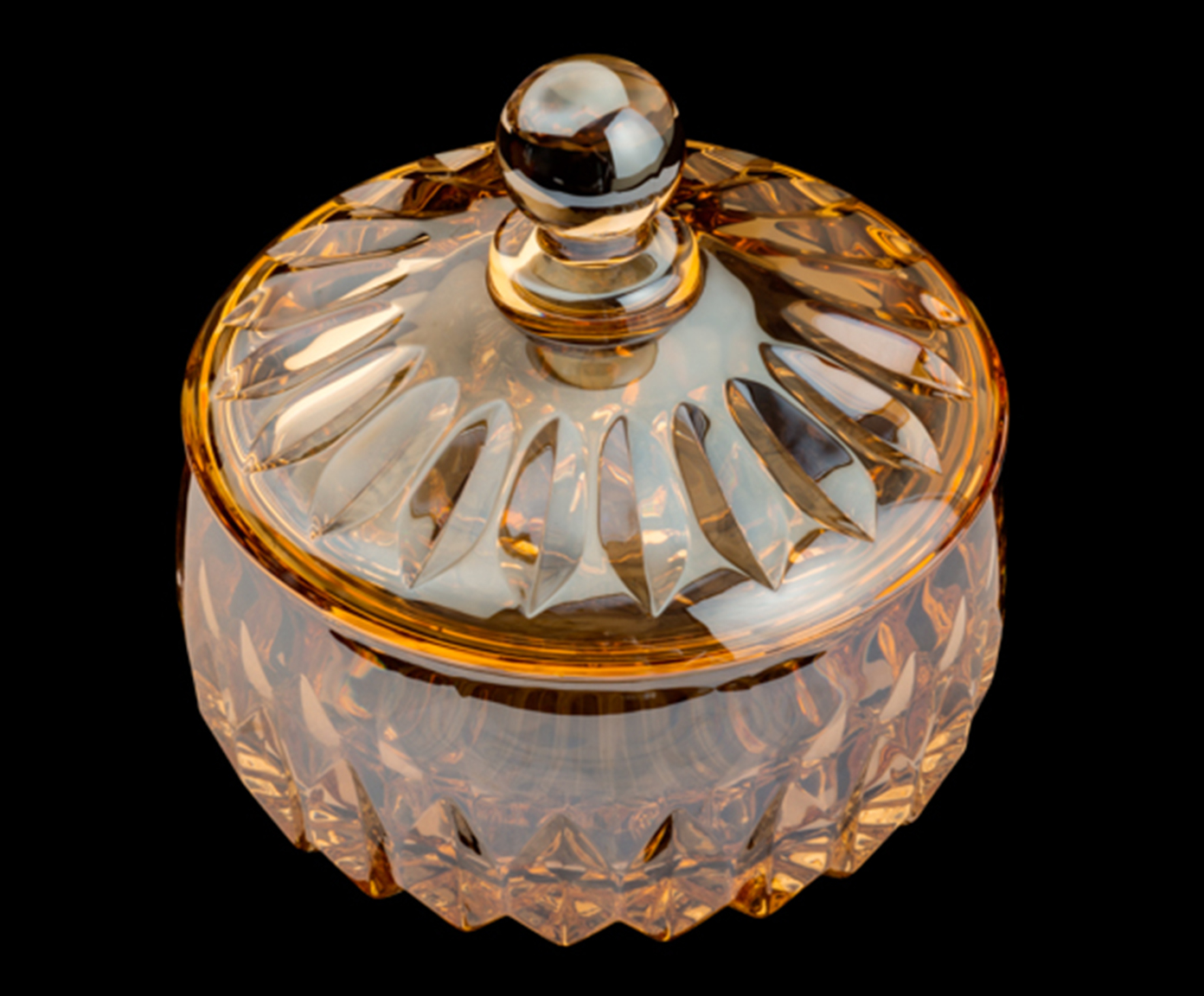 Pote Decorativo em Cristal Louise &Acirc;mbar image number 2