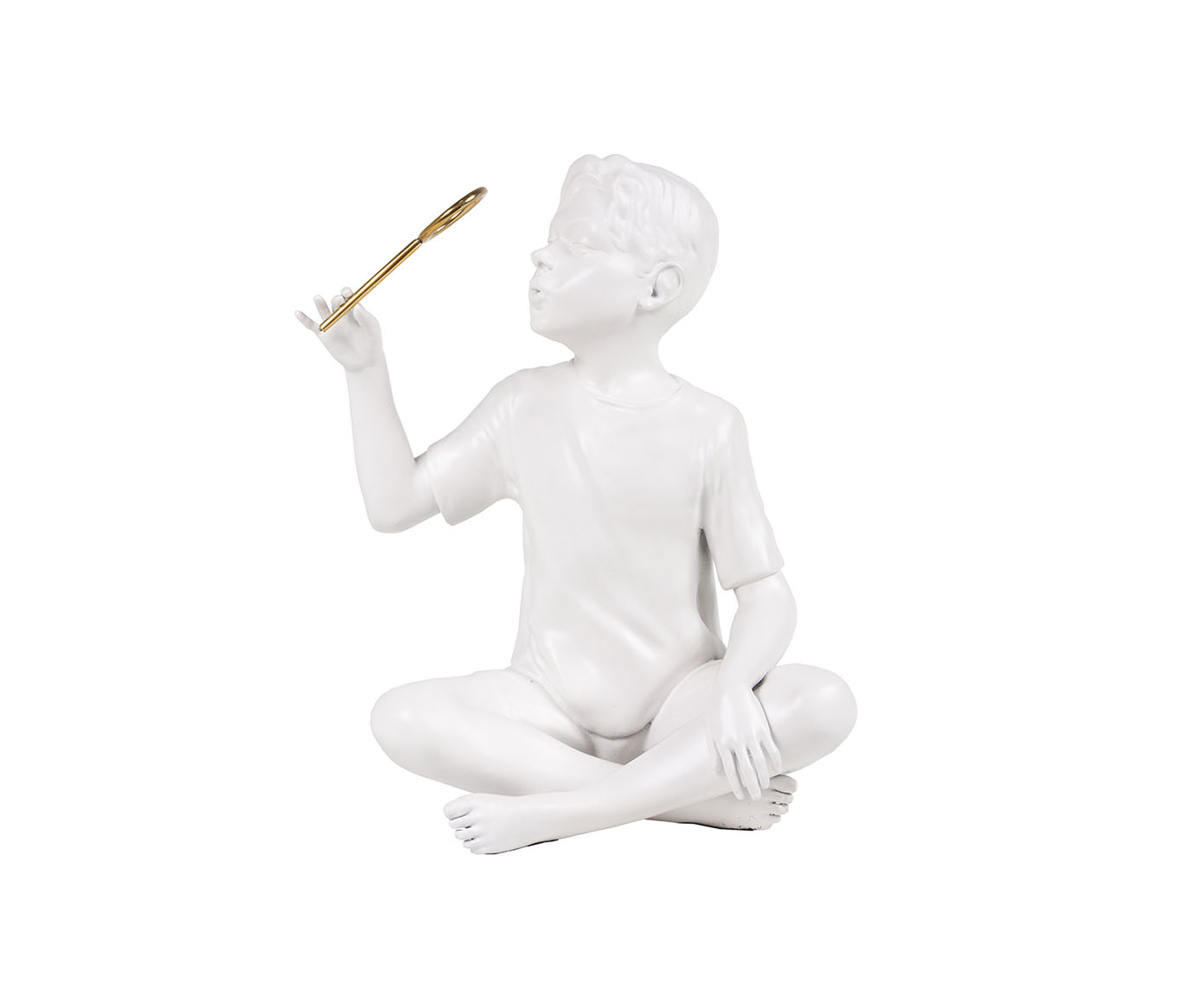 Escultura Gael Branco e Dourado image number 0