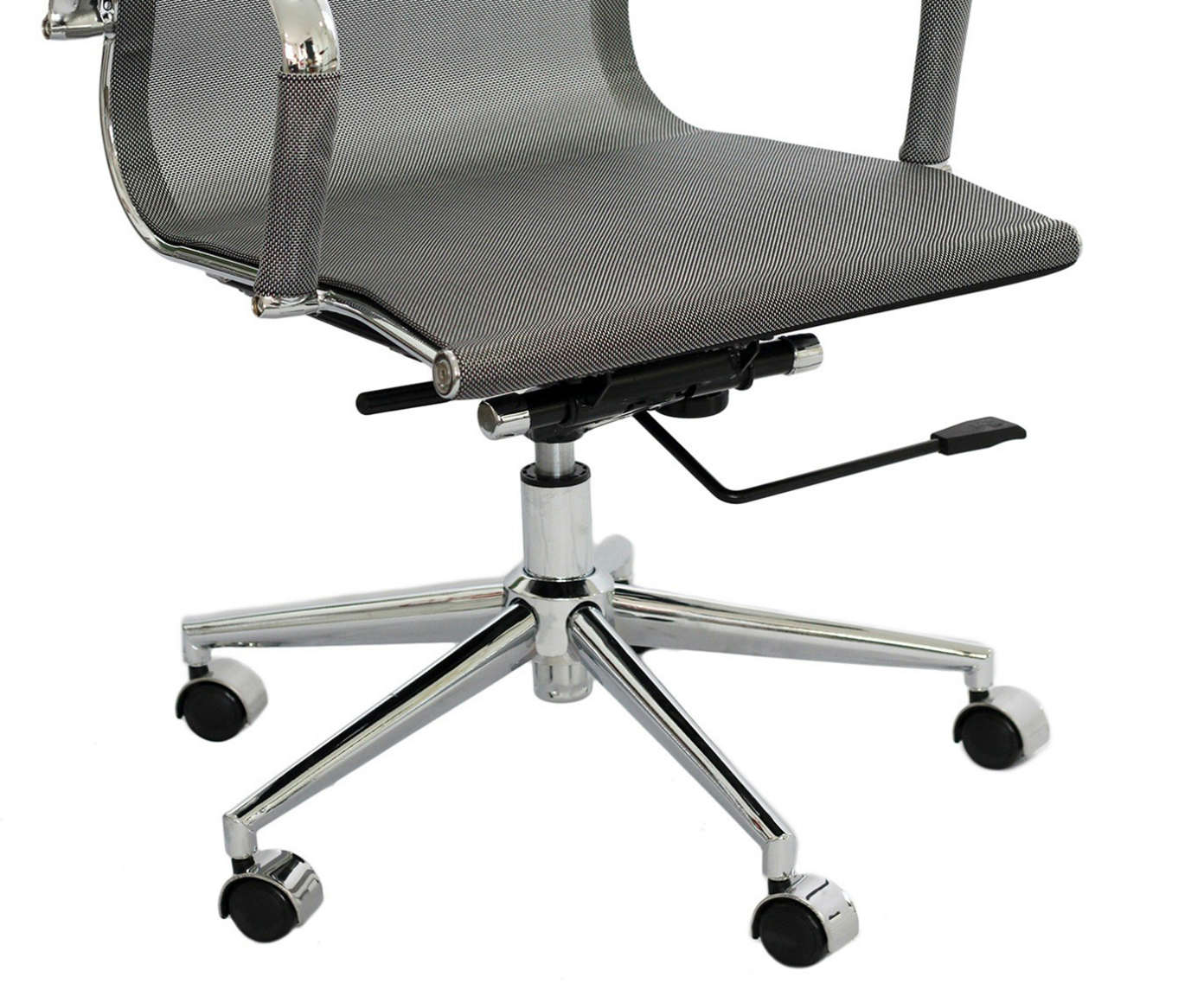 Cadeira Girat&oacute;ria com Rod&iacute;zios Office Eames Tela Cinza image number 2