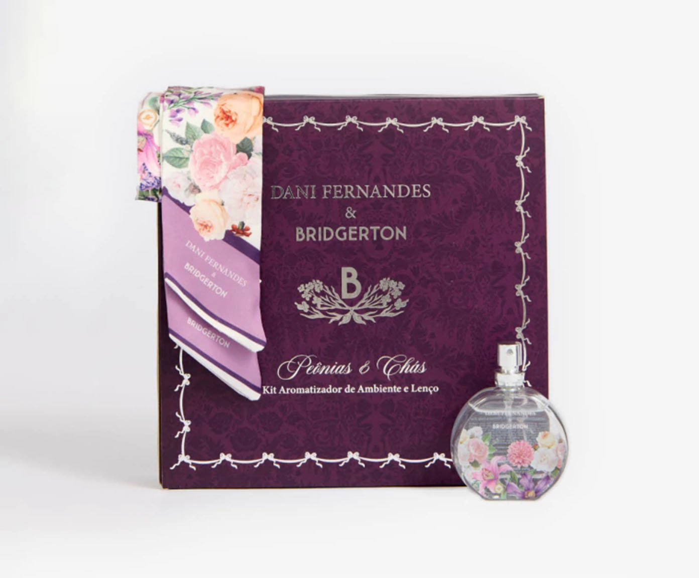 Jogo de Aromatizador e Len&ccedil;o Pe&ocirc;nias e Ch&aacute;s - image 1