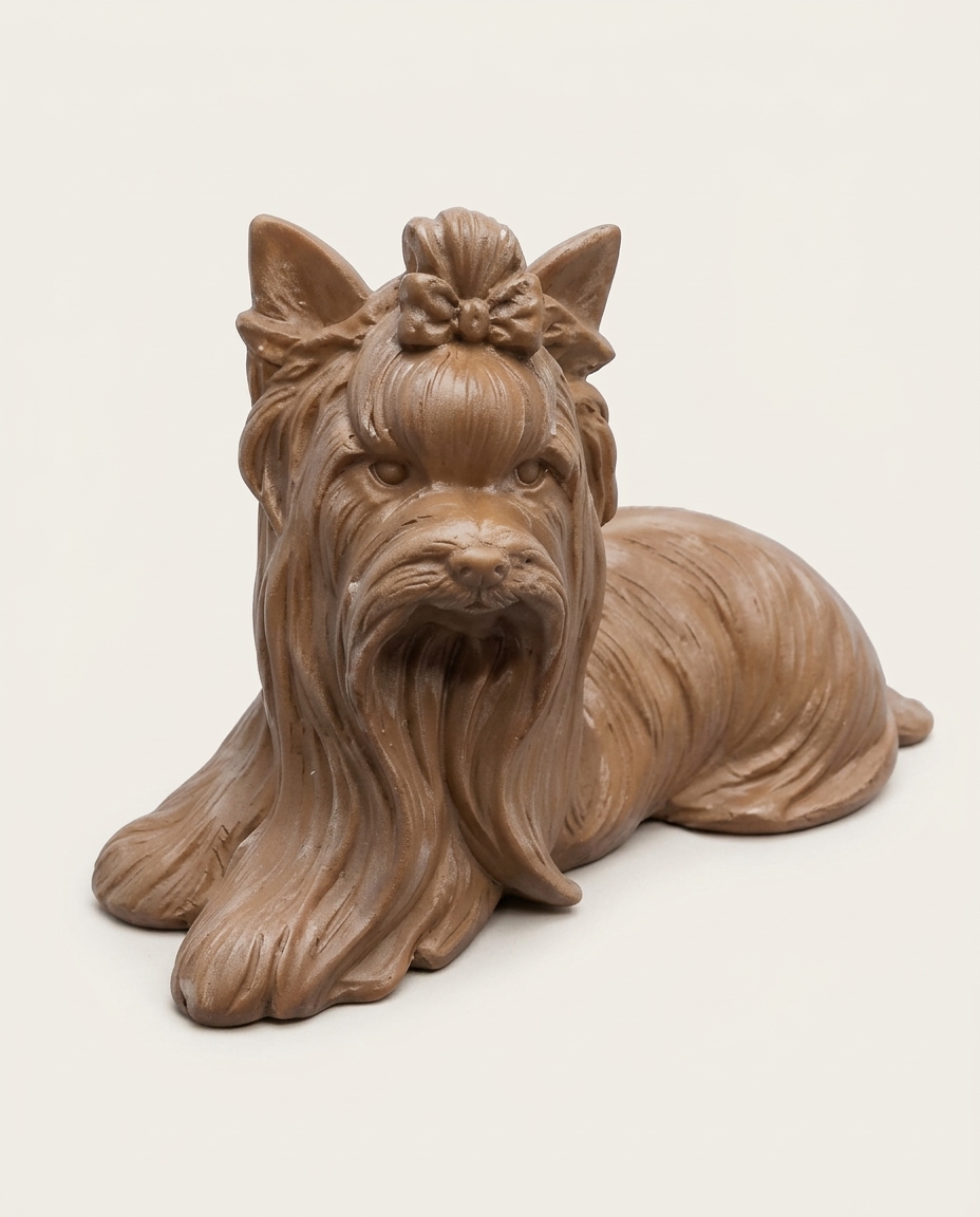Escultura Shih Tzu Bege Patinado - image 0