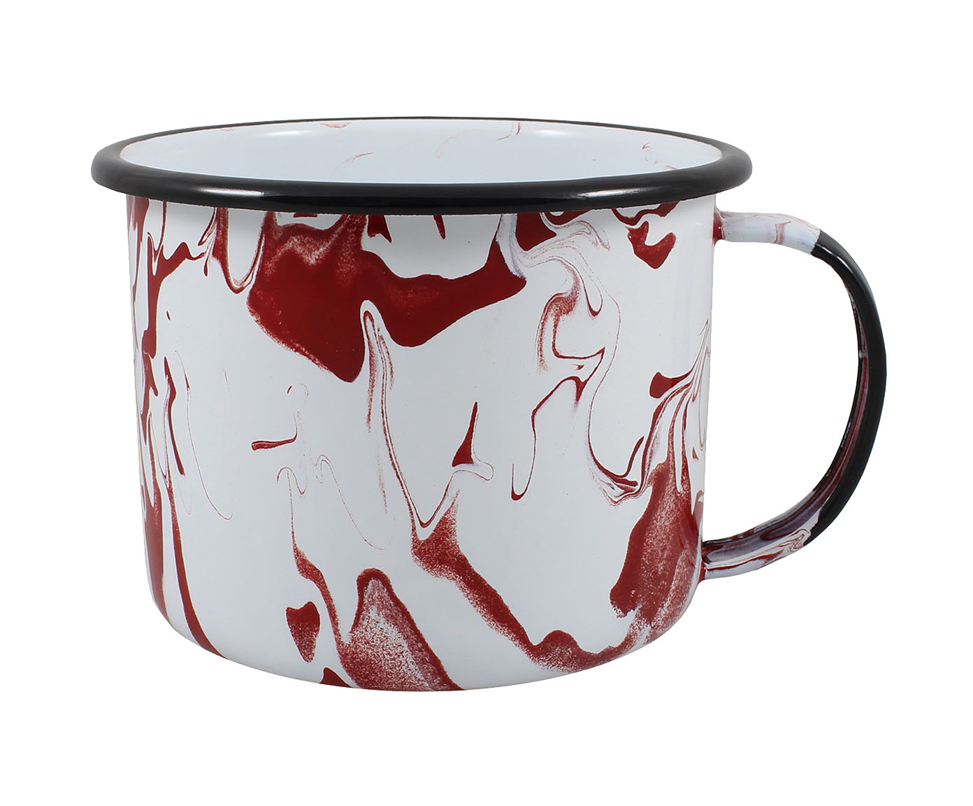 Caneca Esmaltada Marmorizada Vermelha image number 0