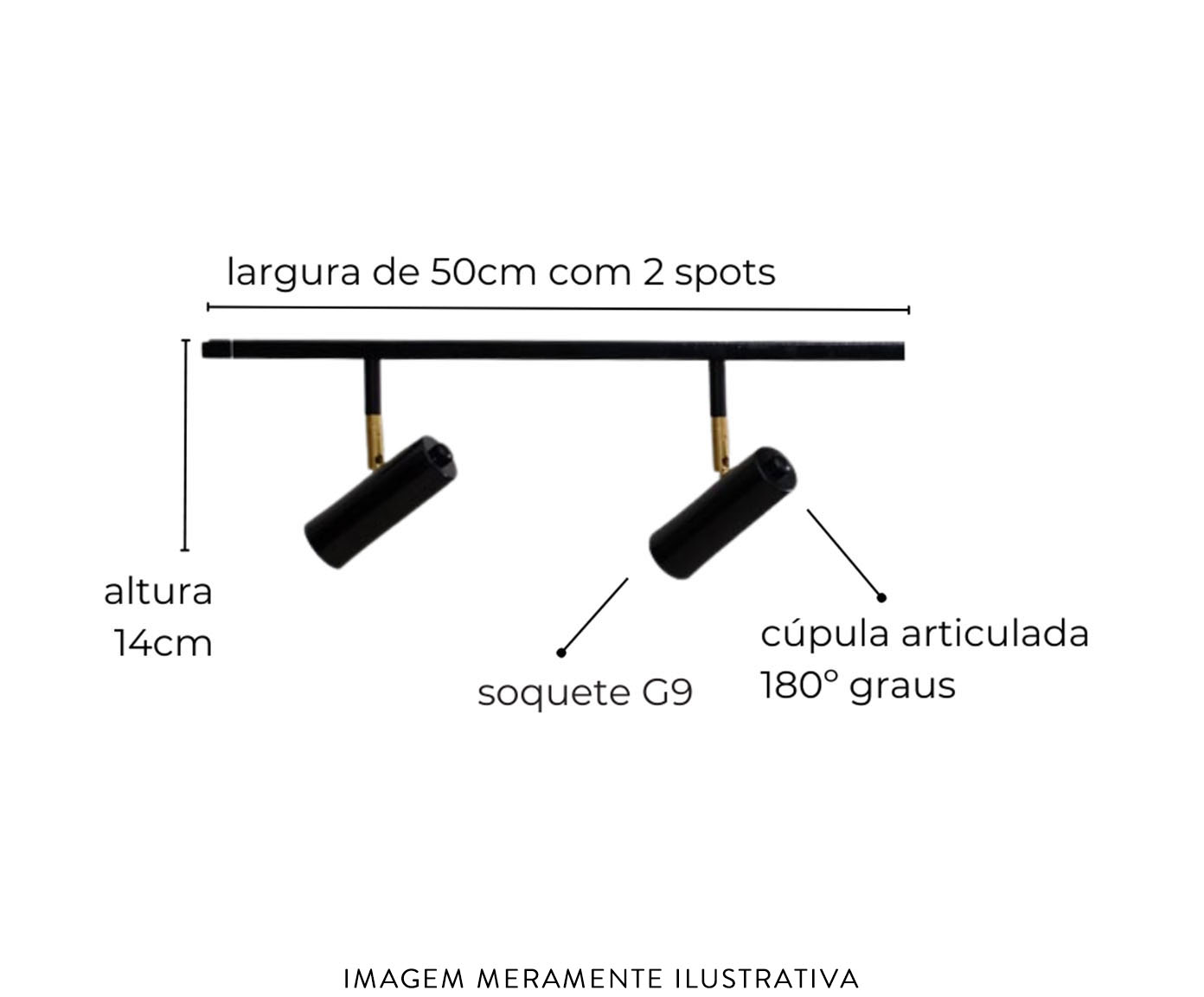 Trilho de Teto Amaya com 2 Spots Branco image number 4